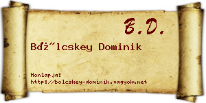 Bölcskey Dominik névjegykártya